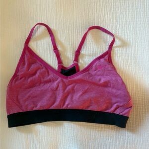 Pink and Black Women's Sports Bra